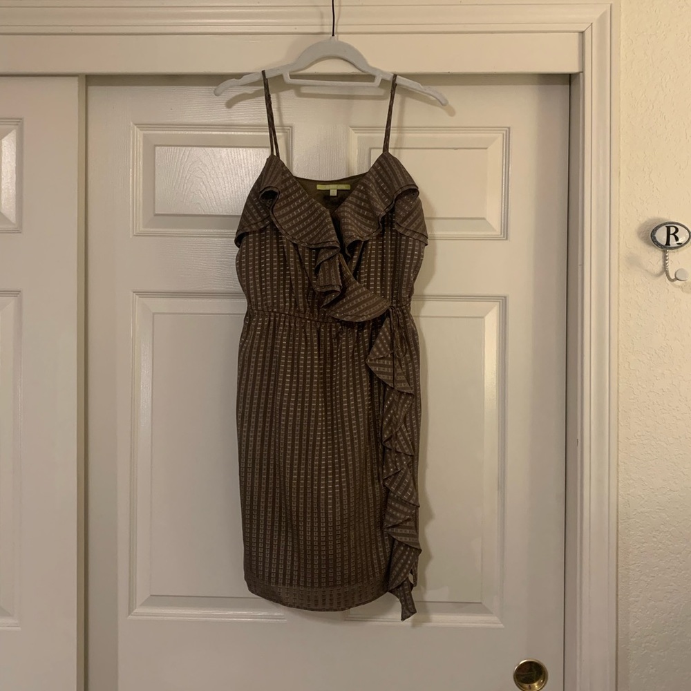 Giani Bini y2k Olive Ruffled Mini Dress